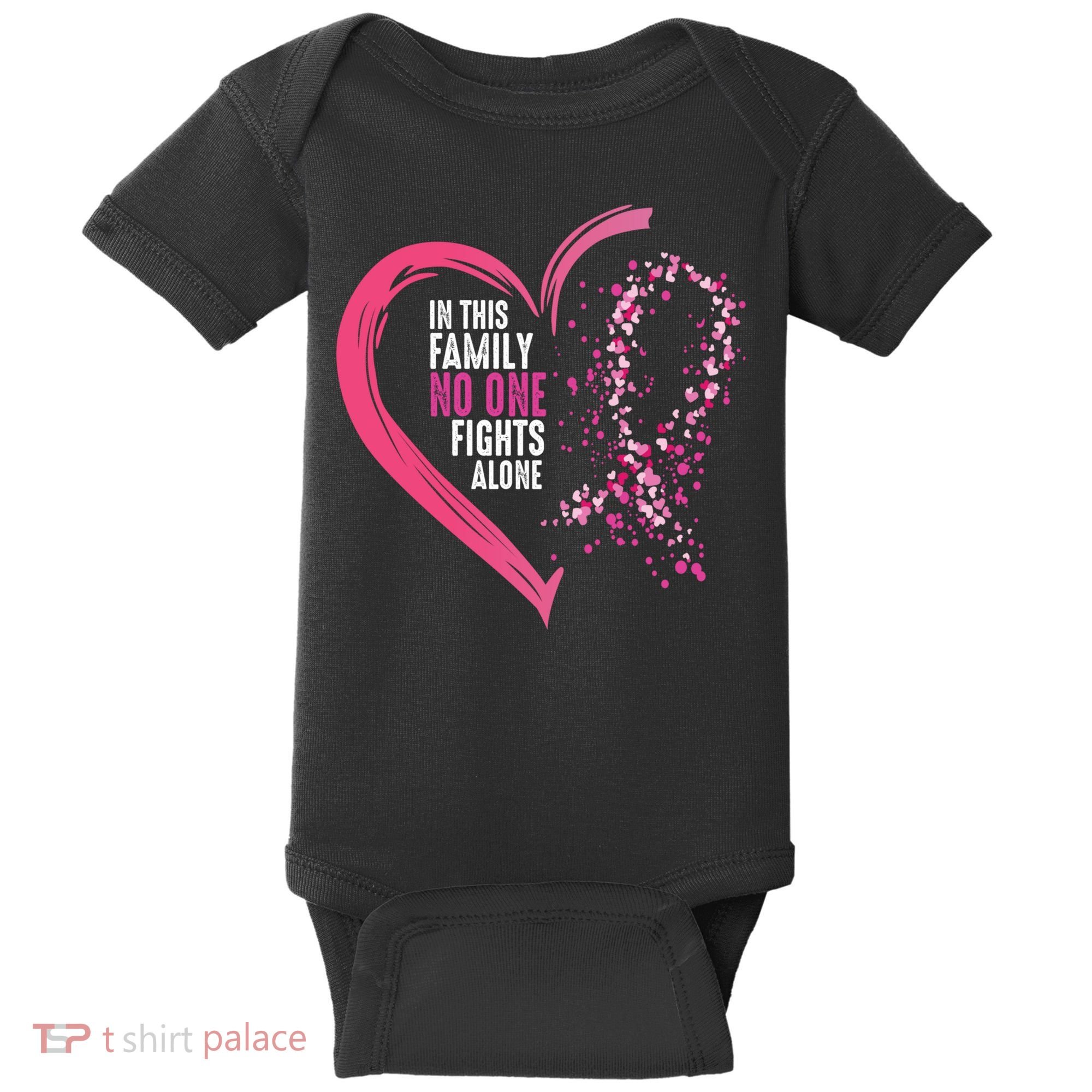 Peace Love Cure Hearted Pink Ribbon Breast Cancer Awareness Cool Gift Baby Bodysuit