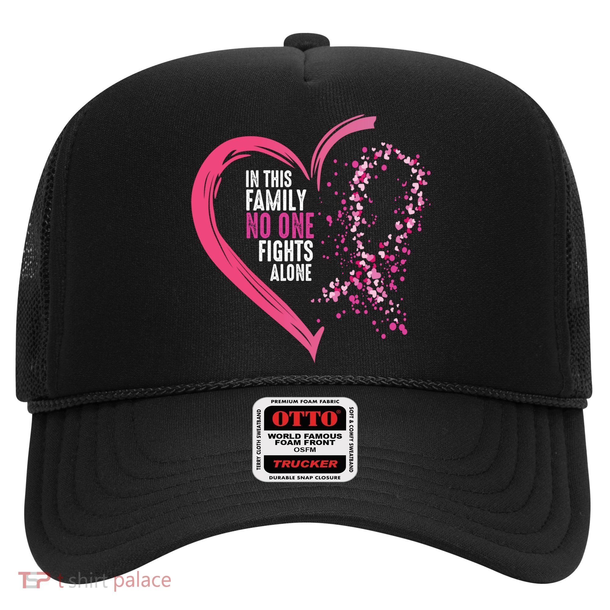 Peace Love Cure Hearted Pink Ribbon Breast Cancer Awareness Cool Gift Hat