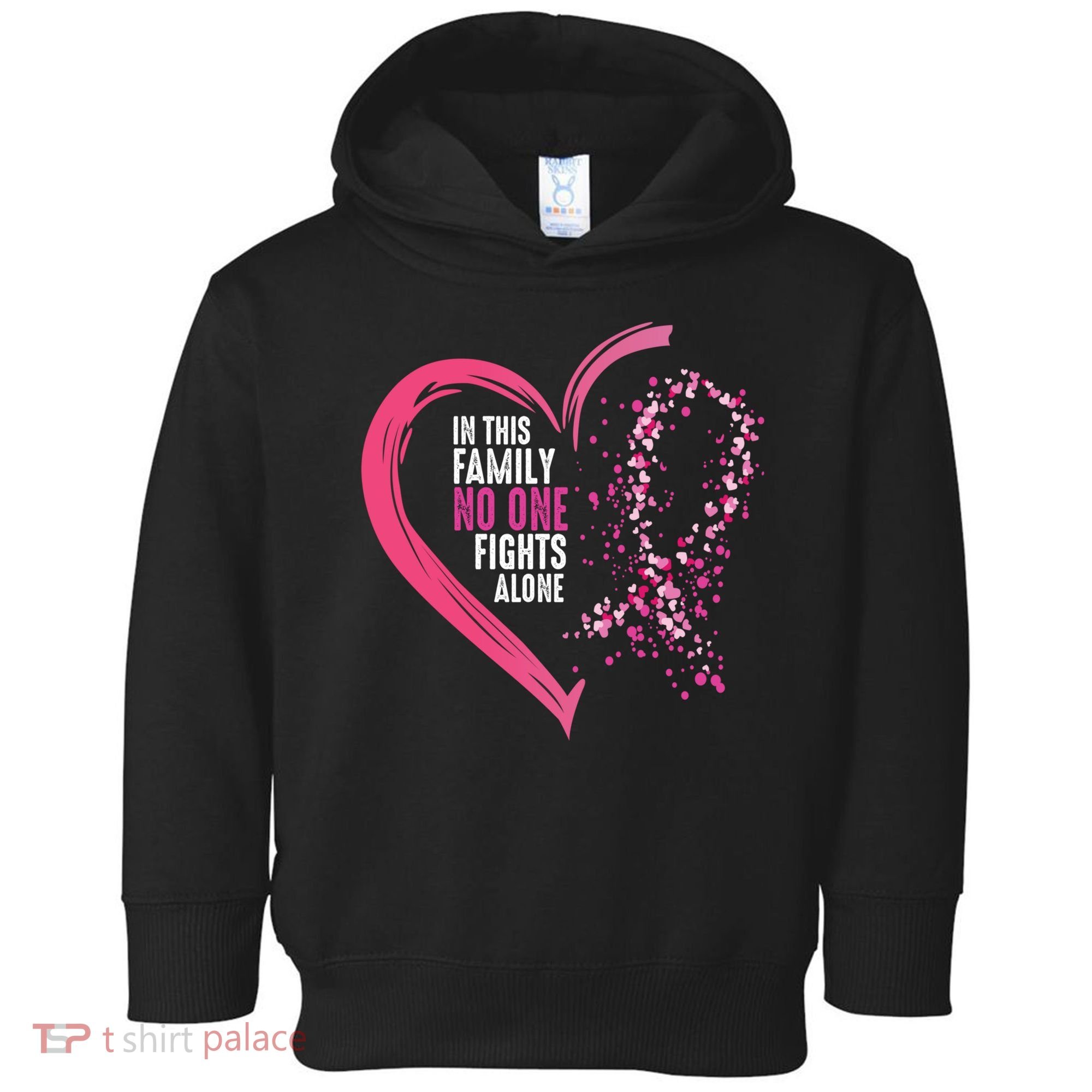 Peace Love Cure Hearted Pink Ribbon Breast Cancer Awareness Cool Gift Toddler Hoodie