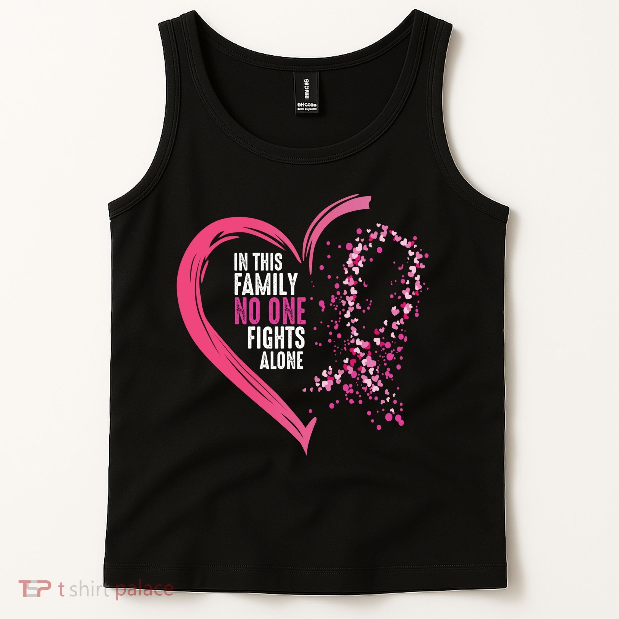 Peace Love Cure Hearted Pink Ribbon Breast Cancer Awareness Cool Gift Tank Top