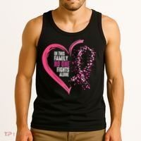 Peace Love Cure Hearted Pink Ribbon Breast Cancer Awareness Cool Gift Tank Top thumb 3