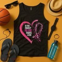 Peace Love Cure Hearted Pink Ribbon Breast Cancer Awareness Cool Gift Tank Top thumb 4