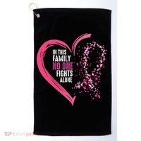 Peace Love Cure Hearted Pink Ribbon Breast Cancer Awareness Cool Gift Golf Towel thumb 0
