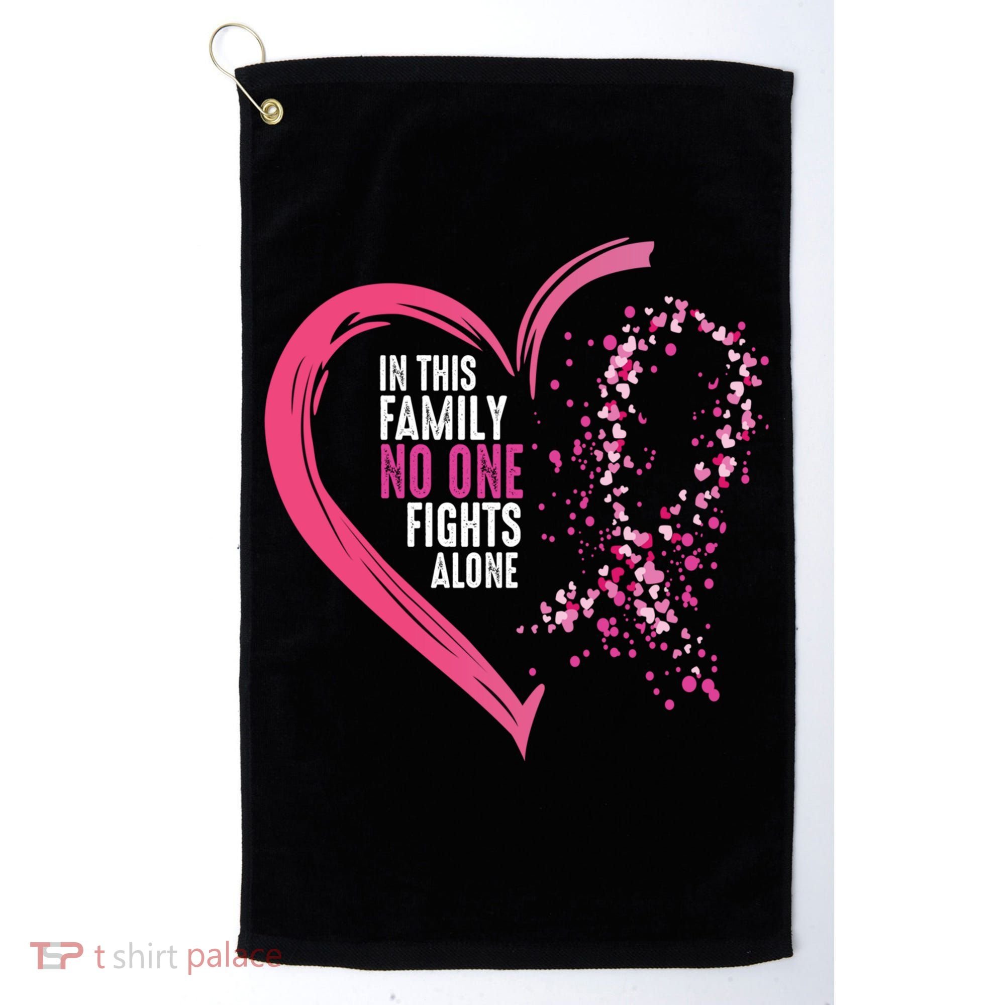 Peace Love Cure Hearted Pink Ribbon Breast Cancer Awareness Cool Gift Golf Towel
