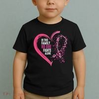 Peace Love Cure Hearted Pink Ribbon Breast Cancer Awareness Cool Gift Toddler T-Shirt thumb 2