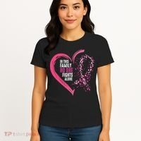 Peace Love Cure Hearted Pink Ribbon Breast Cancer Awareness Cool Gift Women's T-Shirt thumb 4