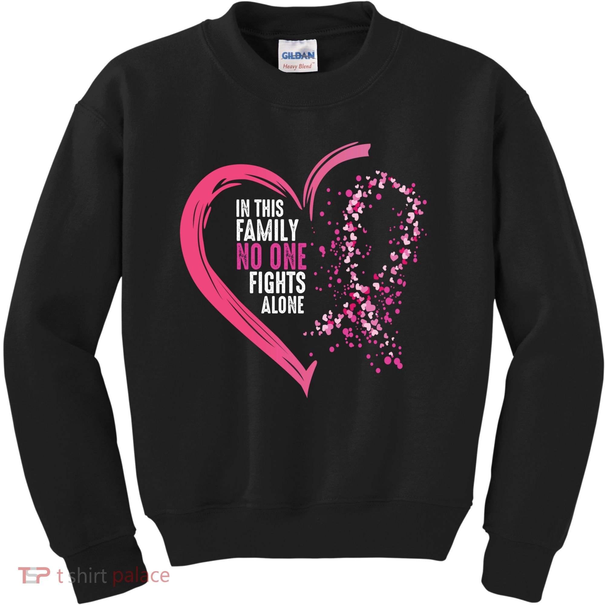 Peace Love Cure Hearted Pink Ribbon Breast Cancer Awareness Cool Gift Kids Sweatshirt