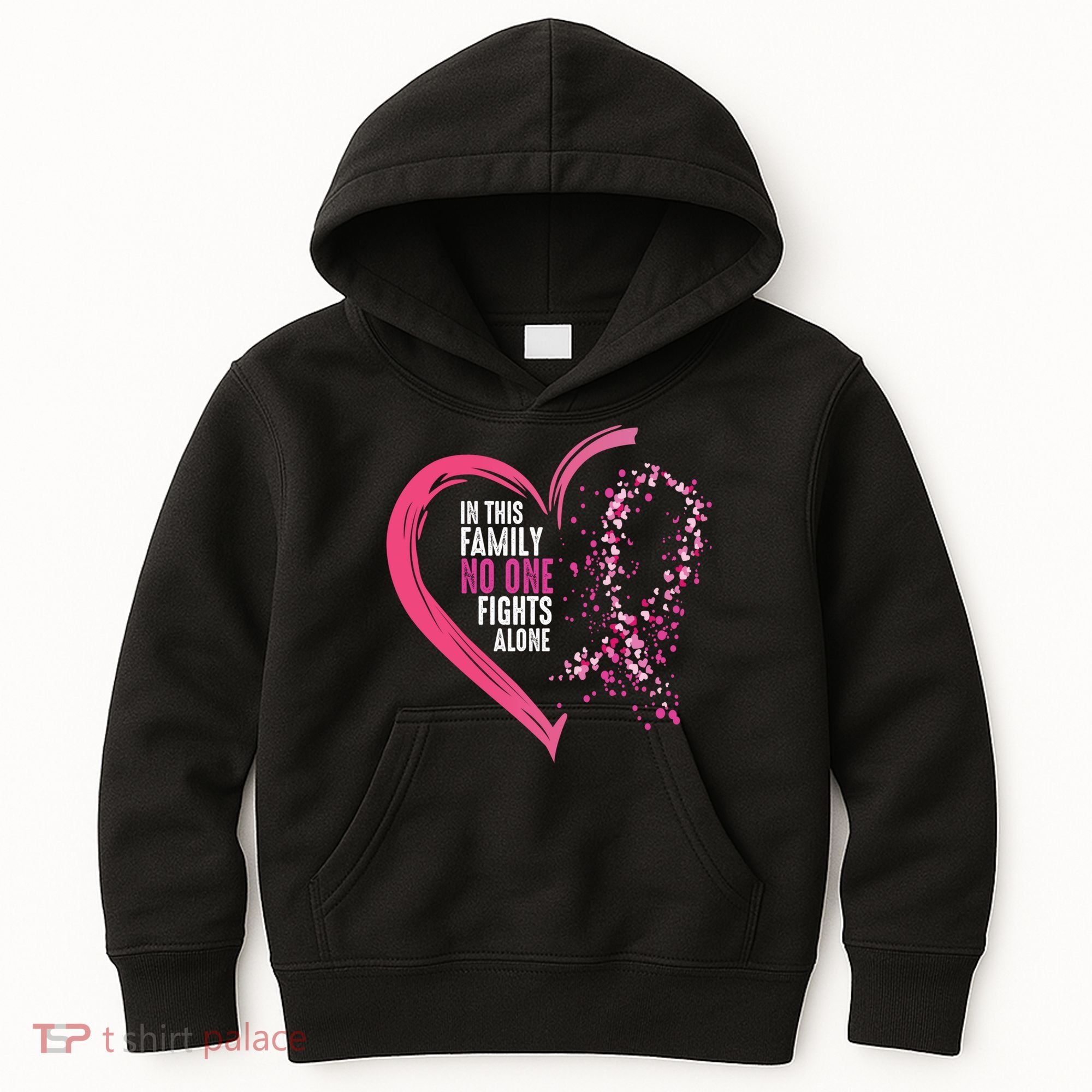 Peace Love Cure Hearted Pink Ribbon Breast Cancer Awareness Cool Gift Kids Hoodie