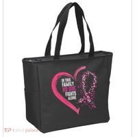 Peace Love Cure Hearted Pink Ribbon Breast Cancer Awareness Cool Gift Tote Bag thumb 2