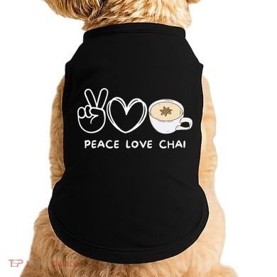 Peace Love Chai Tea Retro Chai Tea Lover Doggie Tank