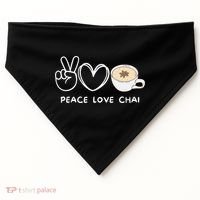 Peace Love Chai Tea Retro Chai Tea Lover USA-Made Doggie Bandana thumb 0