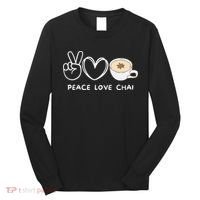 Peace Love Chai Tea Retro Chai Tea Lover Long Sleeve Shirt thumb 0