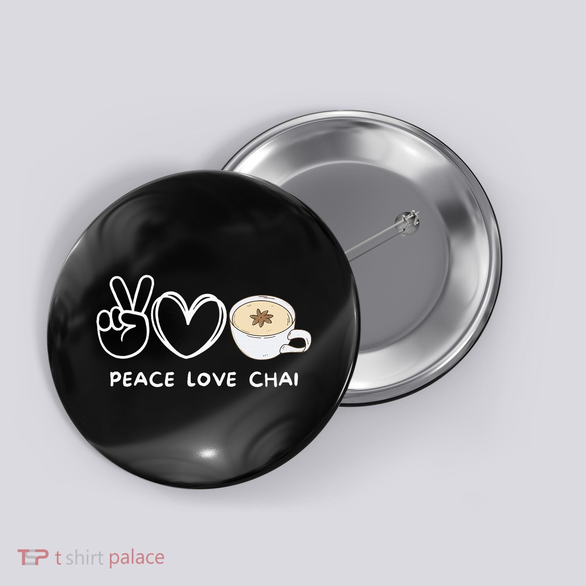Peace Love Chai Tea Retro Chai Tea Lover Button