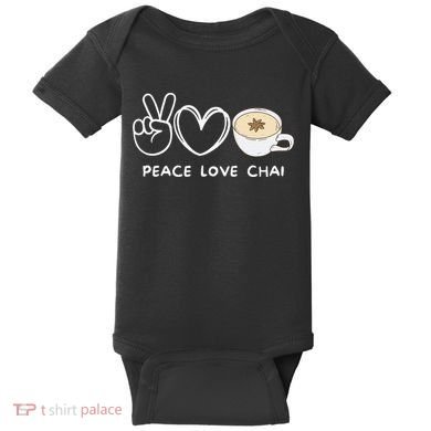 Peace Love Chai Tea Retro Chai Tea Lover Baby Bodysuit