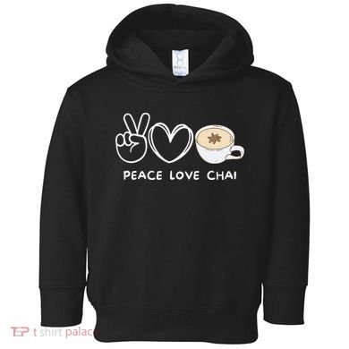 Peace Love Chai Tea Retro Chai Tea Lover Toddler Hoodie