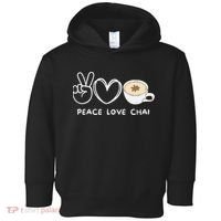 Peace Love Chai Tea Retro Chai Tea Lover Toddler Hoodie thumb 0