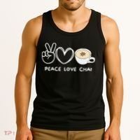 Peace Love Chai Tea Retro Chai Tea Lover Tank Top thumb 3