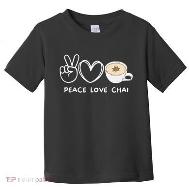 Peace Love Chai Tea Retro Chai Tea Lover Toddler T-Shirt