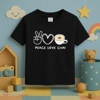 Peace Love Chai Tea Retro Chai Tea Lover Toddler T-Shirt thumb 3