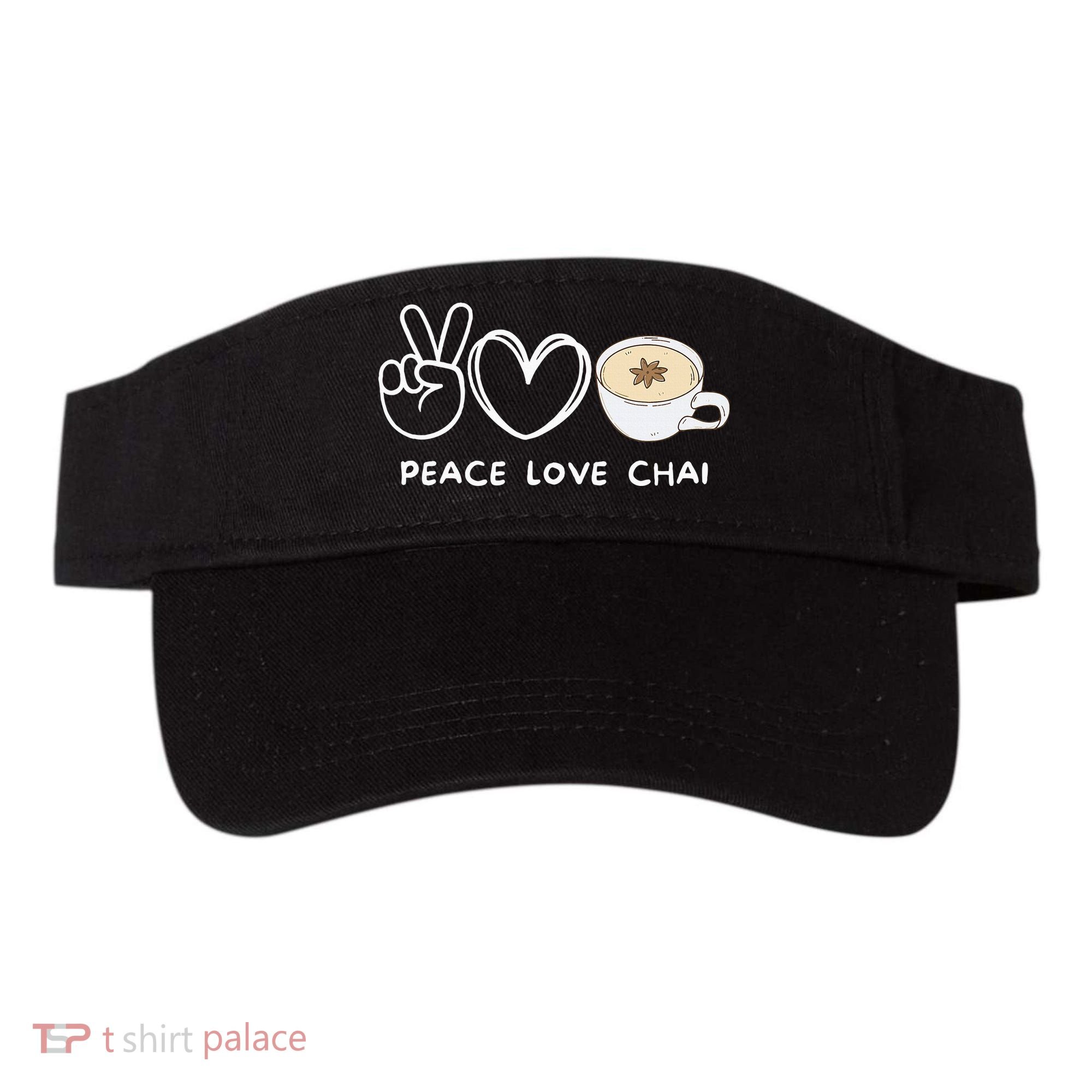 Peace Love Chai Tea Retro Chai Tea Lover Visor