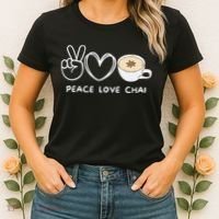 Peace Love Chai Tea Retro Chai Tea Lover Women's T-Shirt thumb 2