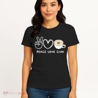 Peace Love Chai Tea Retro Chai Tea Lover Women's T-Shirt thumb 4