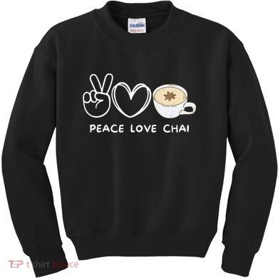 Peace Love Chai Tea Retro Chai Tea Lover Kids Sweatshirt