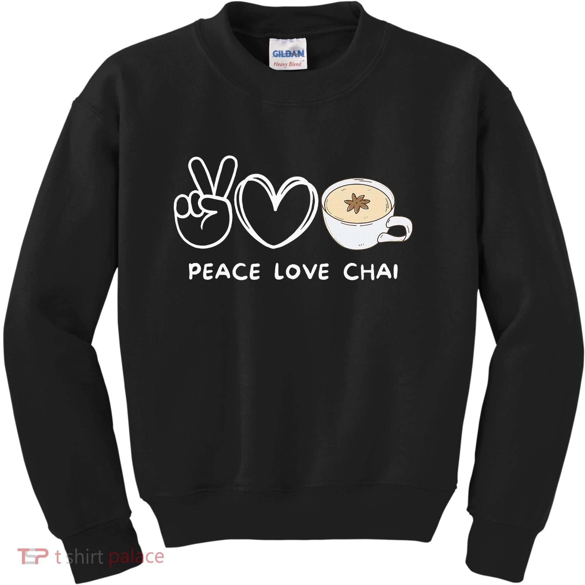 Peace Love Chai Tea Retro Chai Tea Lover Kids Sweatshirt