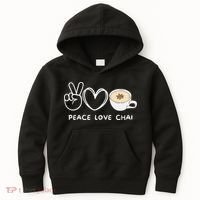 Peace Love Chai Tea Retro Chai Tea Lover Kids Hoodie thumb 0