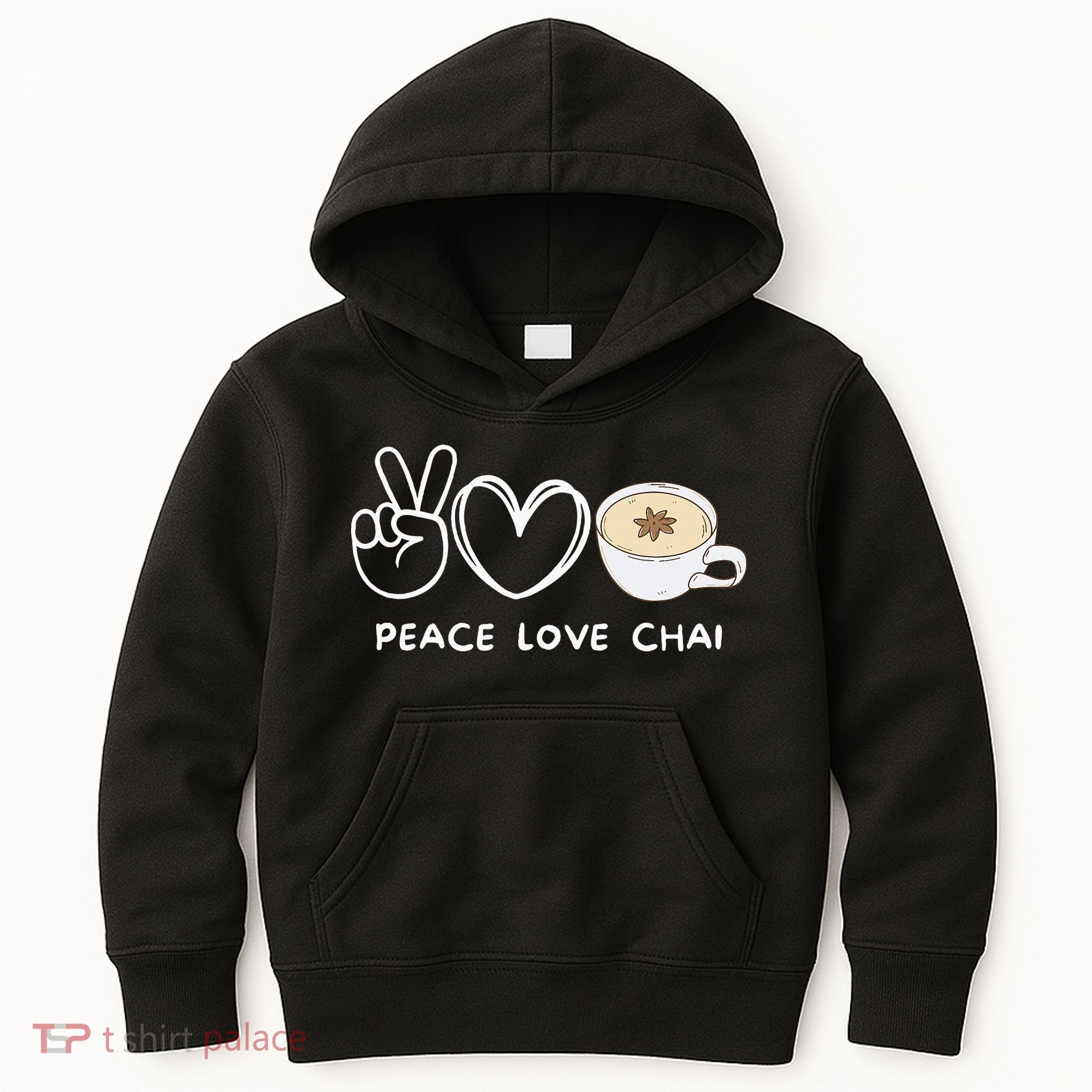 Peace Love Chai Tea Retro Chai Tea Lover Kids Hoodie