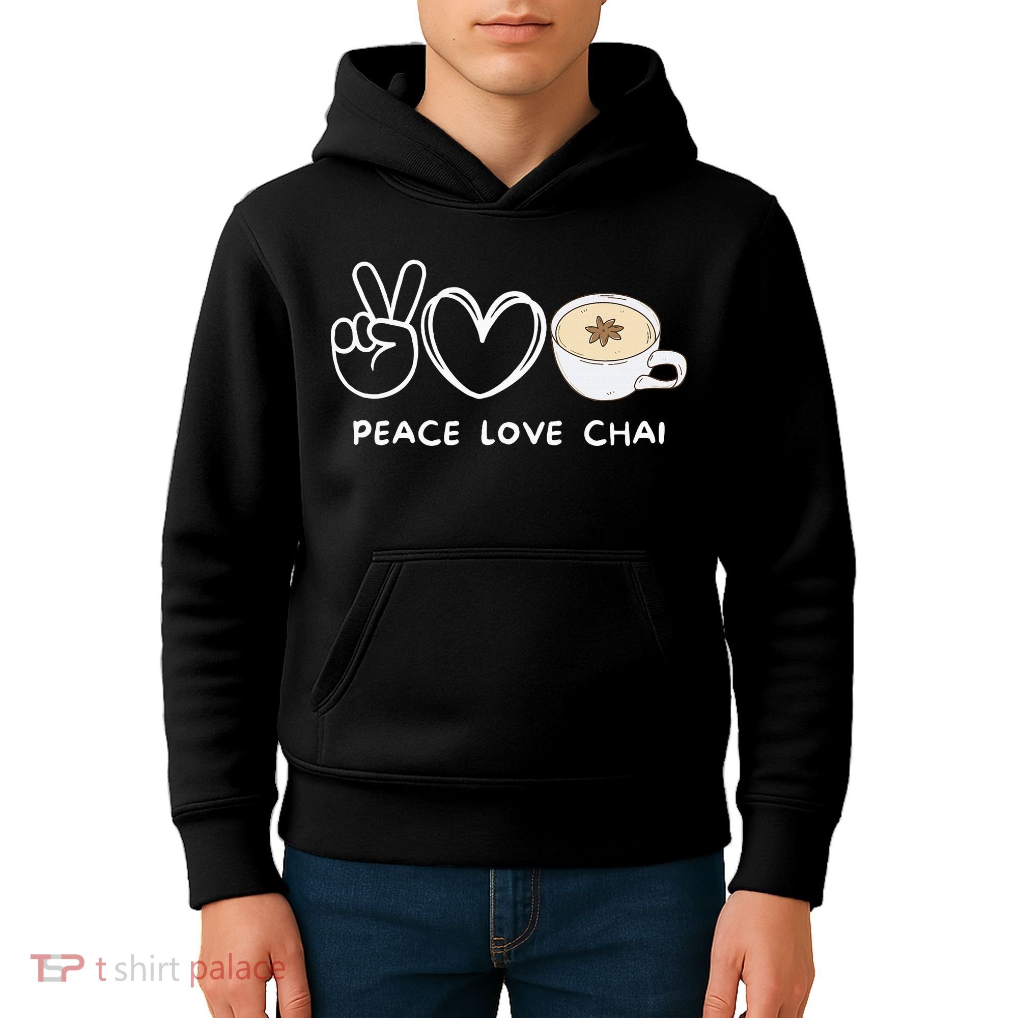 Peace Love Chai Tea Retro Chai Tea Lover Kids Hoodie