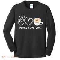Peace Love Chai Tea Retro Chai Tea Lover Kids Long Sleeve Shirt thumb 0
