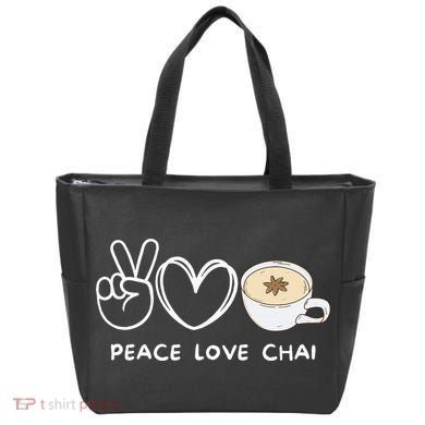 Peace Love Chai Tea Retro Chai Tea Lover Tote Bag