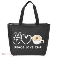 Peace Love Chai Tea Retro Chai Tea Lover Tote Bag thumb 0