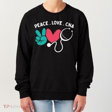 Peace Love Cna Certified Nursing Assistant Cute Nurse Gift Women's Sweatshirt