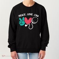 Peace Love Cna Certified Nursing Assistant Cute Nurse Gift Women's Sweatshirt thumb 0