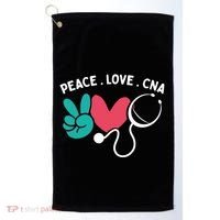 Peace Love Cna Certified Nursing Assistant Cute Nurse Gift Golf Towel thumb 0