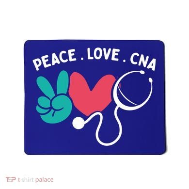 Peace Love Cna Certified Nursing Assistant Cute Nurse Gift Mousepad