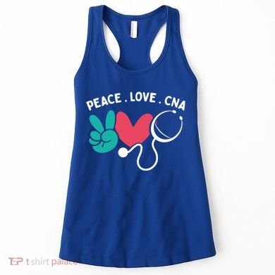 Peace Love Cna Certified Nursing Assistant Cute Nurse Gift Women's Tank Top