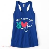 Peace Love Cna Certified Nursing Assistant Cute Nurse Gift Women's Tank Top thumb 0