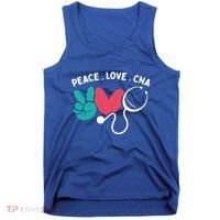 Peace Love Cna Certified Nursing Assistant Cute Nurse Gift Tank Top thumb 0