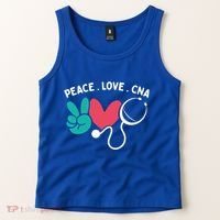 Peace Love Cna Certified Nursing Assistant Cute Nurse Gift Tank Top thumb 2