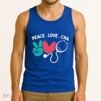 Peace Love Cna Certified Nursing Assistant Cute Nurse Gift Tank Top thumb 3
