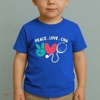 Peace Love Cna Certified Nursing Assistant Cute Nurse Gift Toddler T-Shirt thumb 2