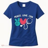 Peace Love Cna Certified Nursing Assistant Cute Nurse Gift Women's T-Shirt thumb 0