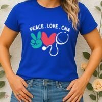 Peace Love Cna Certified Nursing Assistant Cute Nurse Gift Women's T-Shirt thumb 2