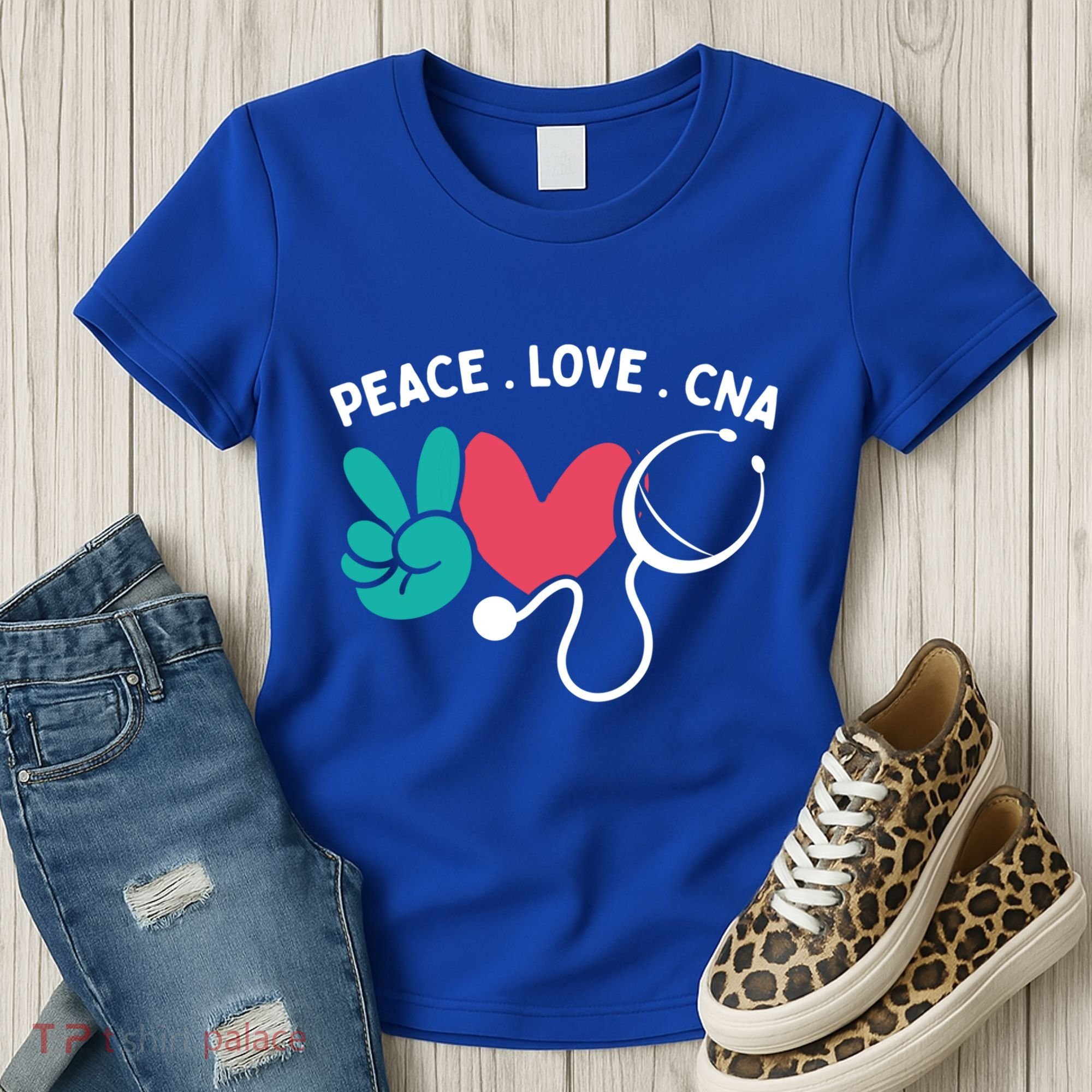 Peace Love Cna Certified Nursing Assistant Cute Nurse Gift Women's T-Shirt
