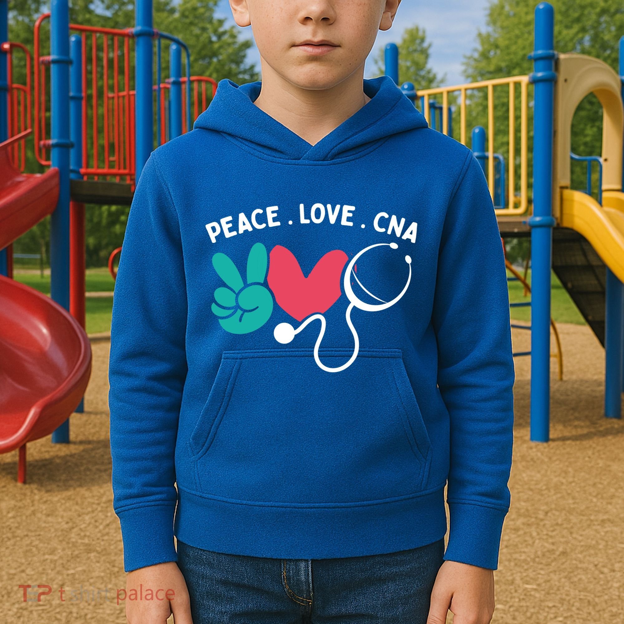 Peace Love Cna Certified Nursing Assistant Cute Nurse Gift Kids Hoodie