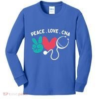 Peace Love Cna Certified Nursing Assistant Cute Nurse Gift Kids Long Sleeve Shirt thumb 0