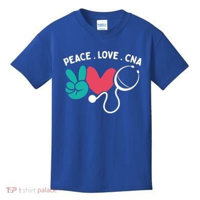 Peace Love Cna Certified Nursing Assistant Cute Nurse Gift Kids T-Shirt